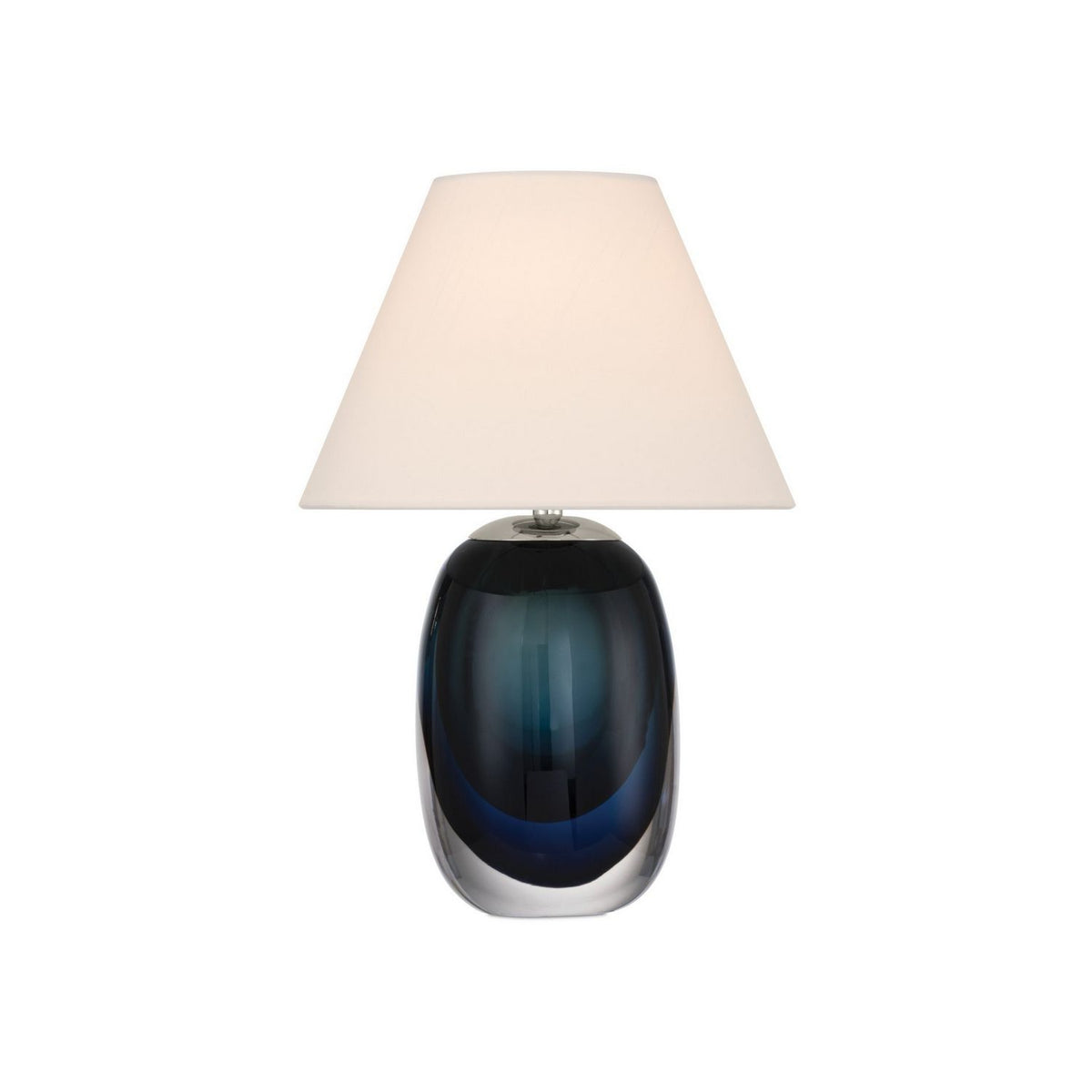 Currey and Company 6700-0019 Danza Cordless Table Lamp in Blue/Clear/Polished Nickel