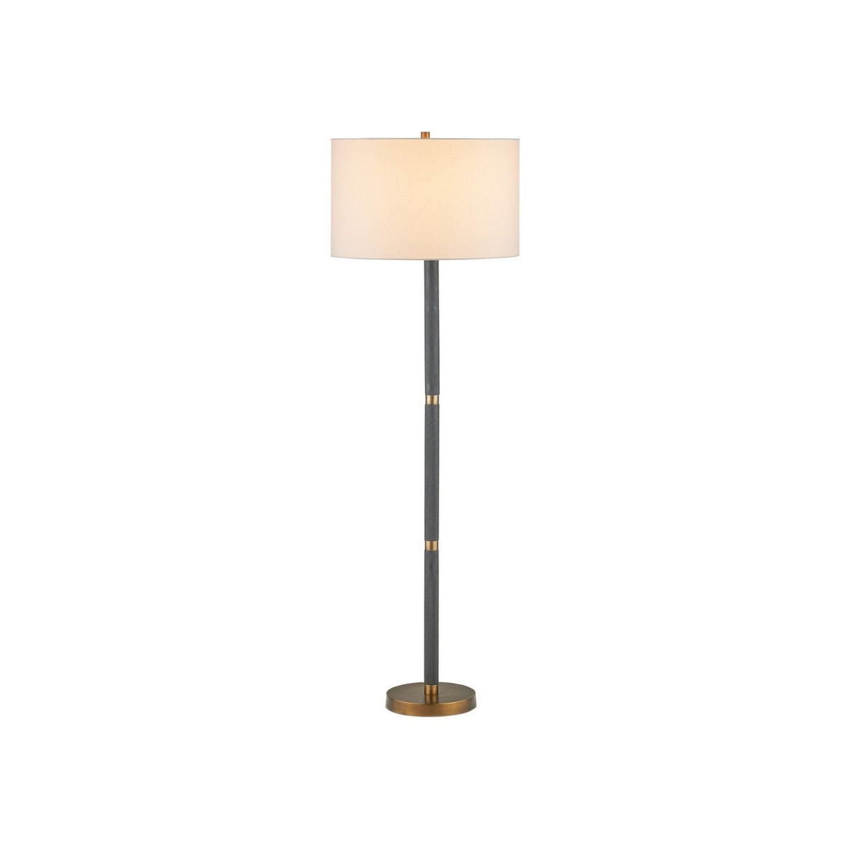 Currey and Company 8000-0181 Gavin Floor Lamp in Brass Antique/Matte Black