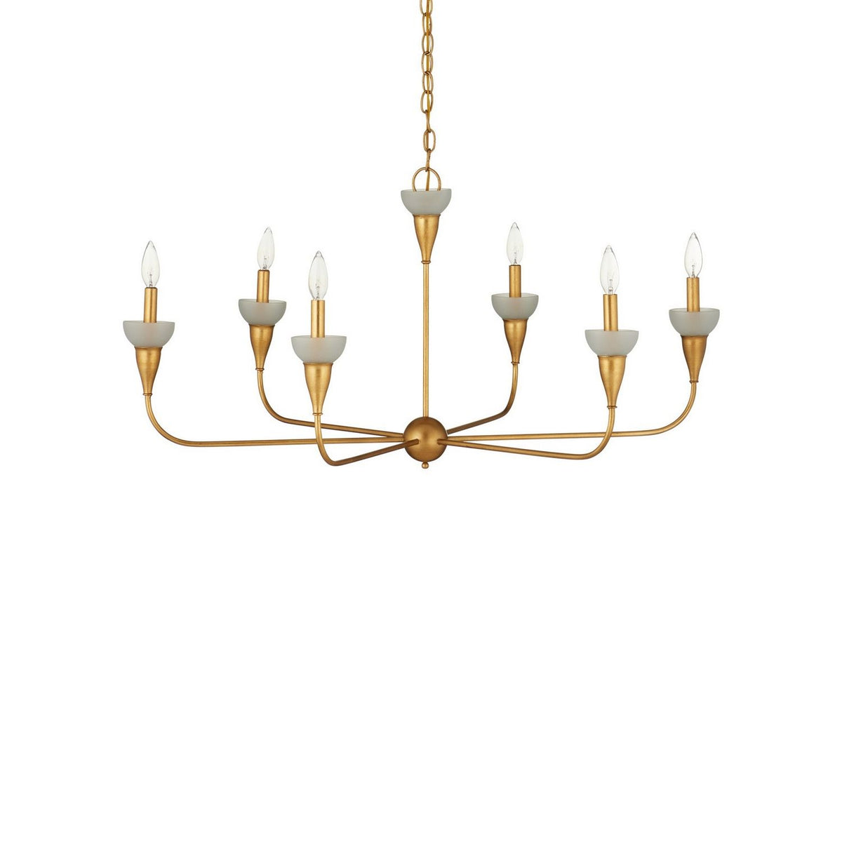 Currey and Company 9000-1328 Aurelia Frost Chandelier in Contemporary Gold Leaf/Contemporary Gold/Frosted