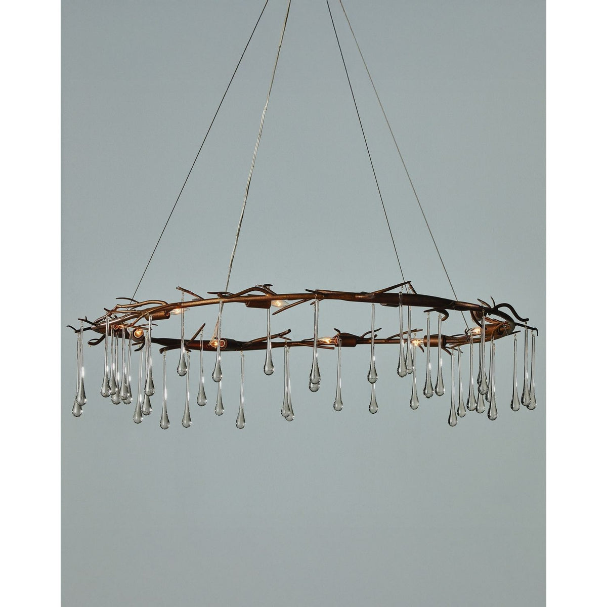 Currey and Company 9000-1333 Morning Grove Chandelier in Rhine Gold/Clear