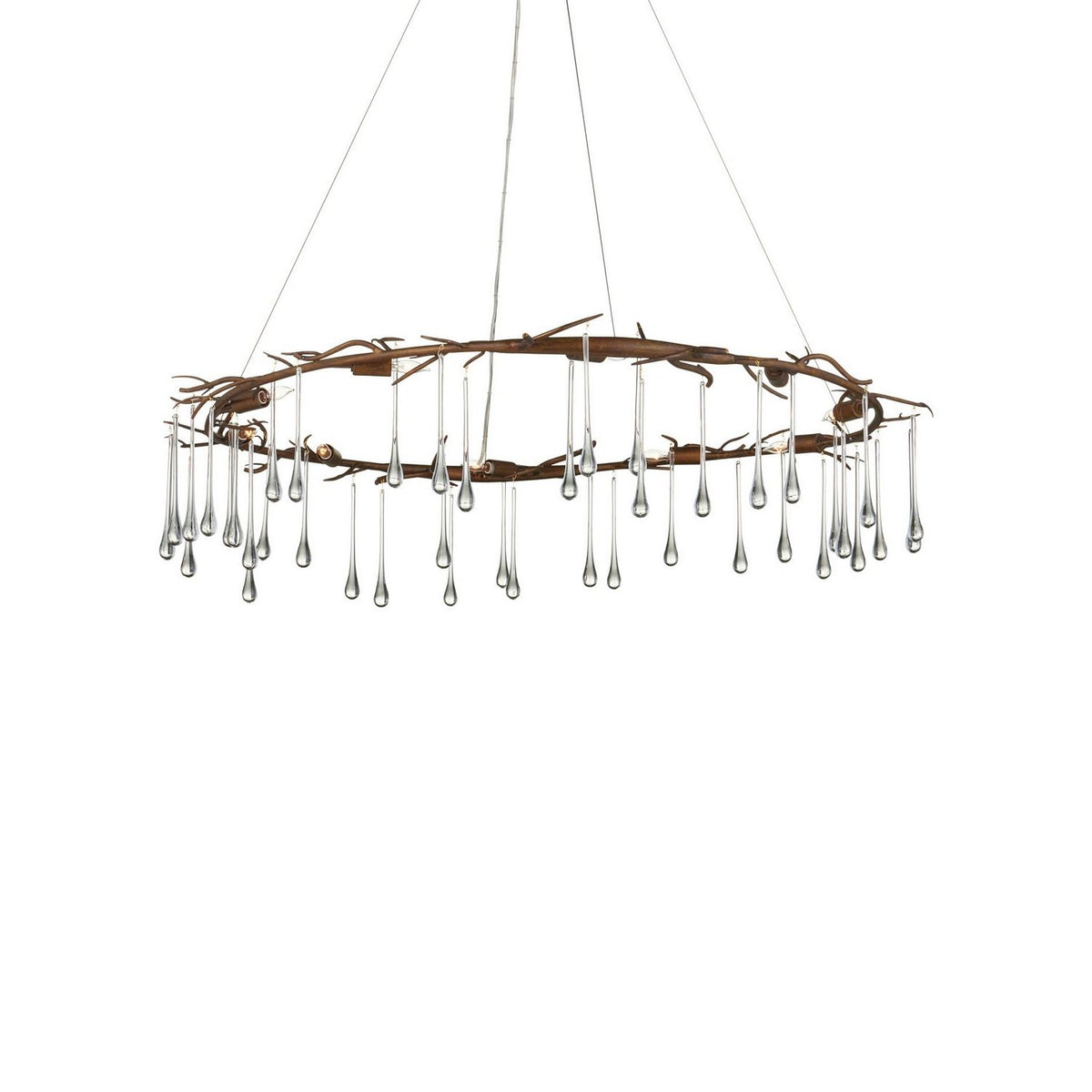 Currey and Company 9000-1333 Morning Grove Chandelier in Rhine Gold/Clear