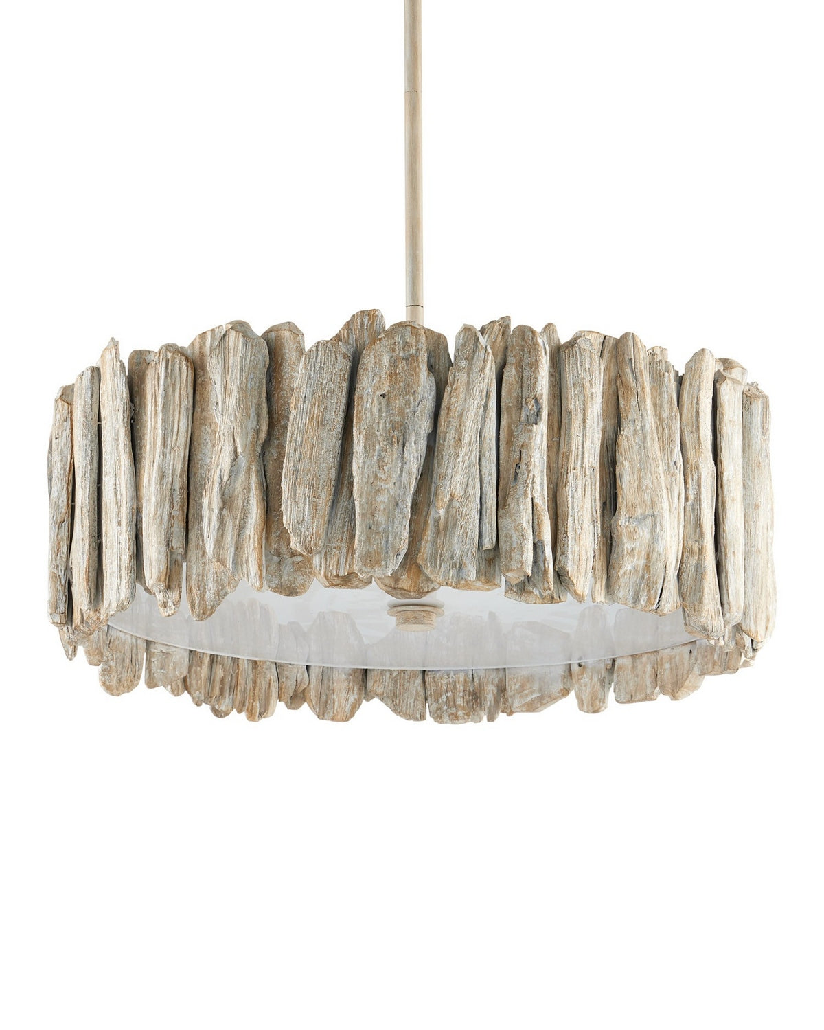 Currey and Company 9000-1342 Driftwood Semi-Flush Mount in Whitewash/White