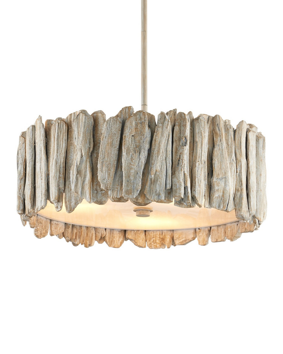 Currey and Company 9000-1342 Driftwood Semi-Flush Mount in Whitewash/White