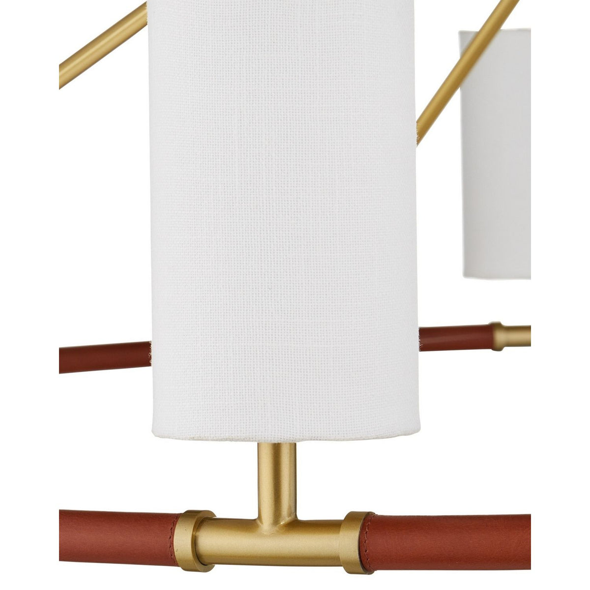 Currey and Company 9000-1350 Ellerston Chandelier in Saddle Brown/Brushed Brass