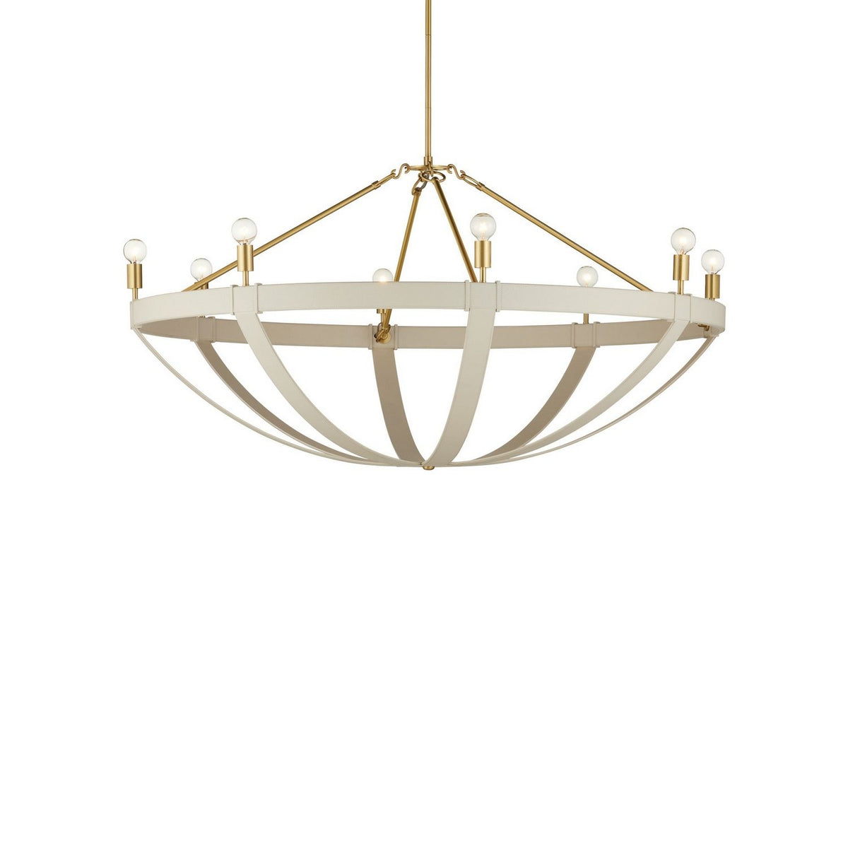 Currey and Company 9000-1352 Barrington Chandelier in Cream/Brushed Brass