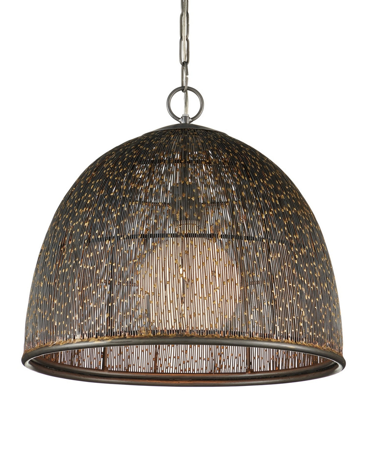 Currey and Company 9000-1353 Eduardo Pendant in Natural Iron/Brass