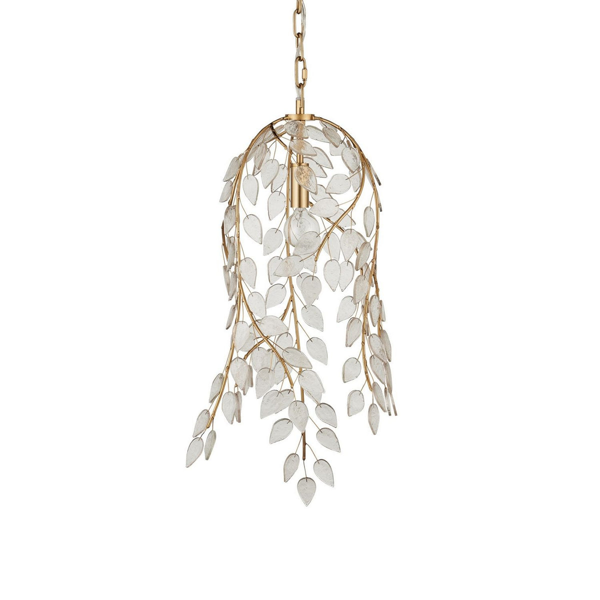 Currey and Company 9000-1354 Banyan Pendant in Antique Brass/Clear
