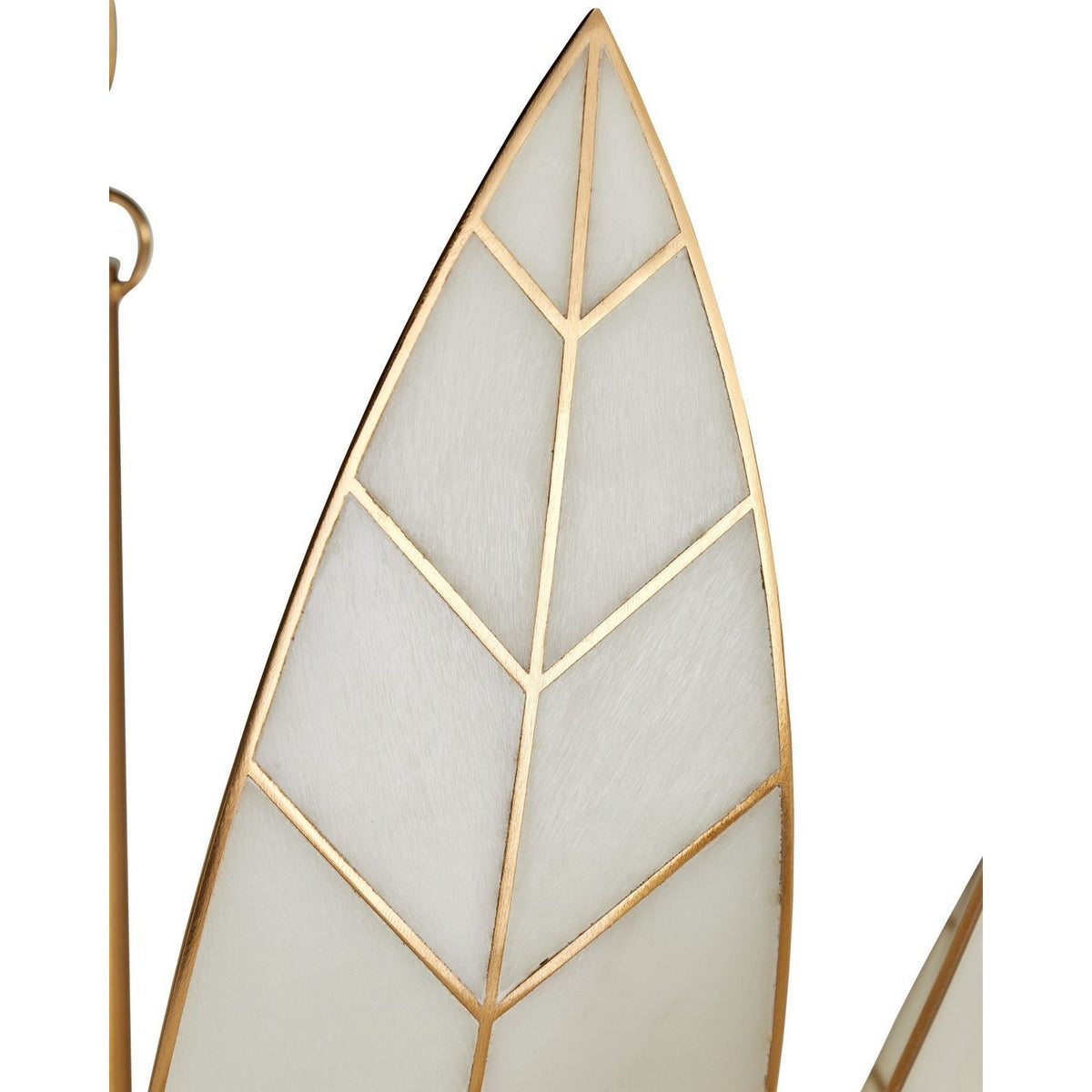 Currey and Company 9000-1355 Lamina Chandelier in Antique Brass/Off-White