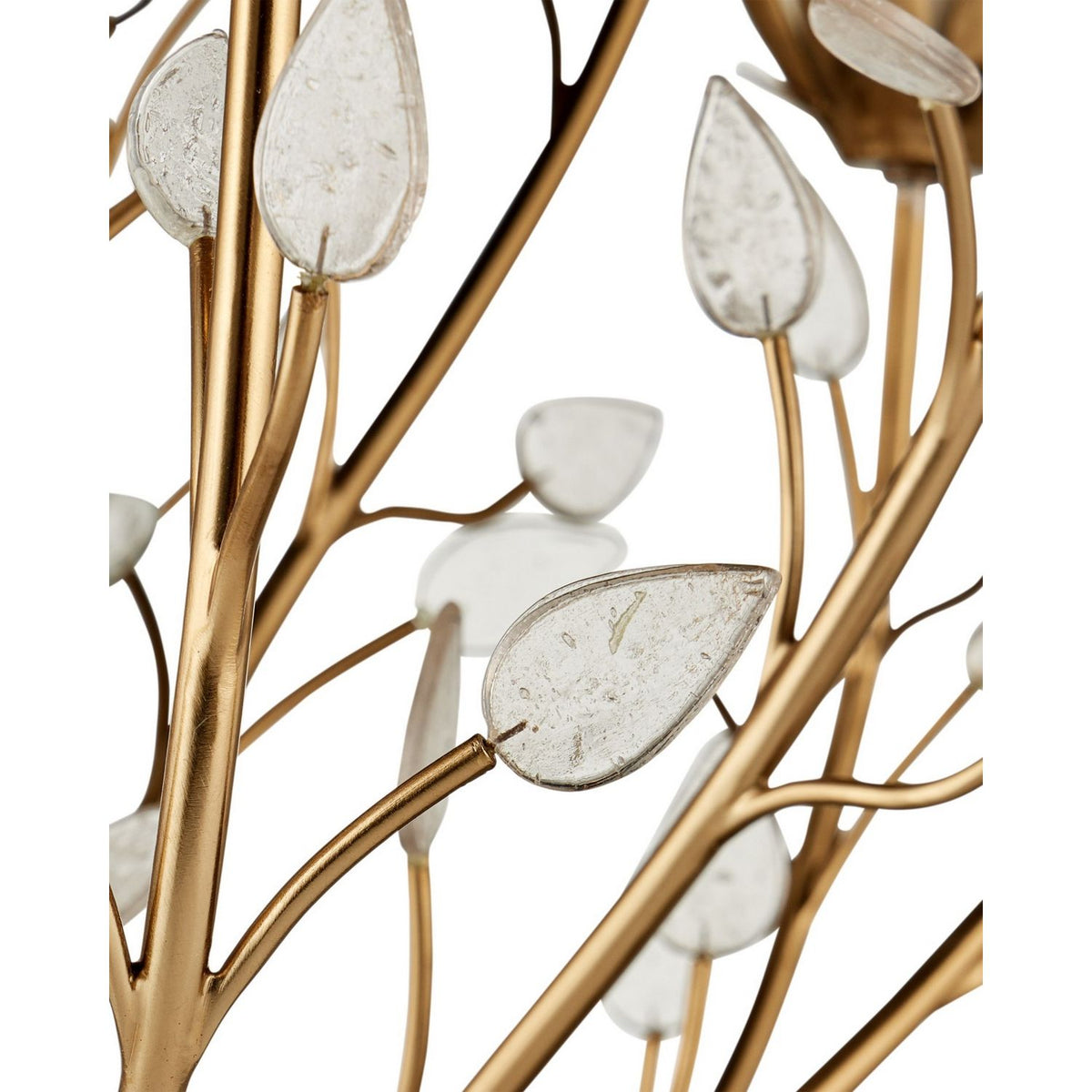 Currey and Company 9000-1358 Star Magnolia Chandelier in Antique Brass/White/Clear