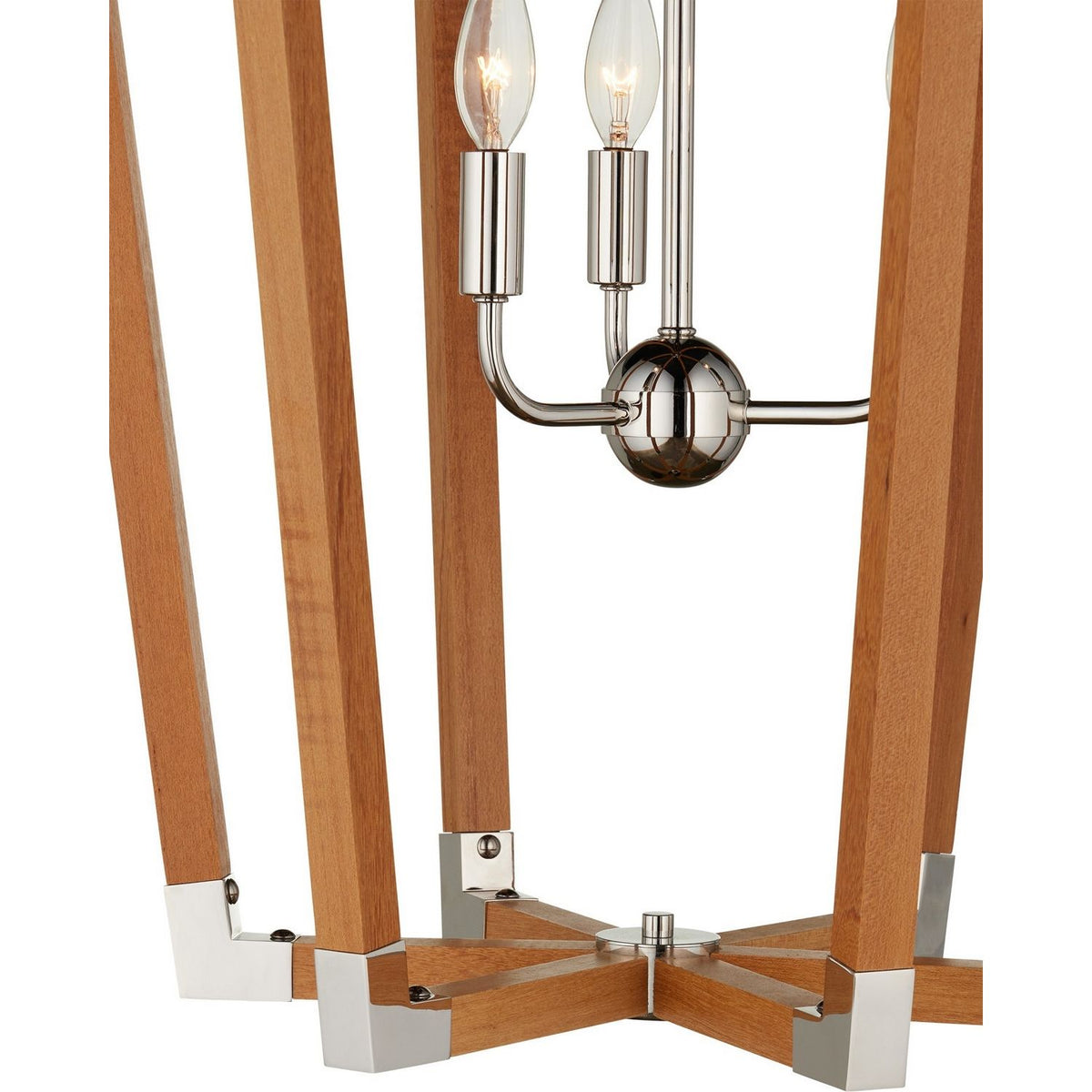 Currey and Company 9000-1376 Boyd Chandelier in Natural/Polished Nickel