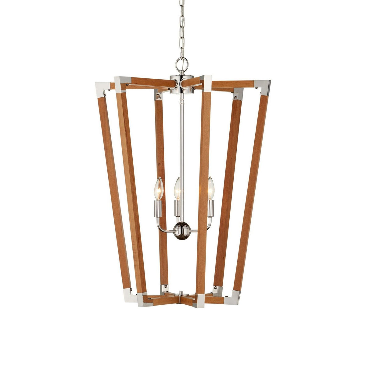Currey and Company 9000-1376 Boyd Chandelier in Natural/Polished Nickel