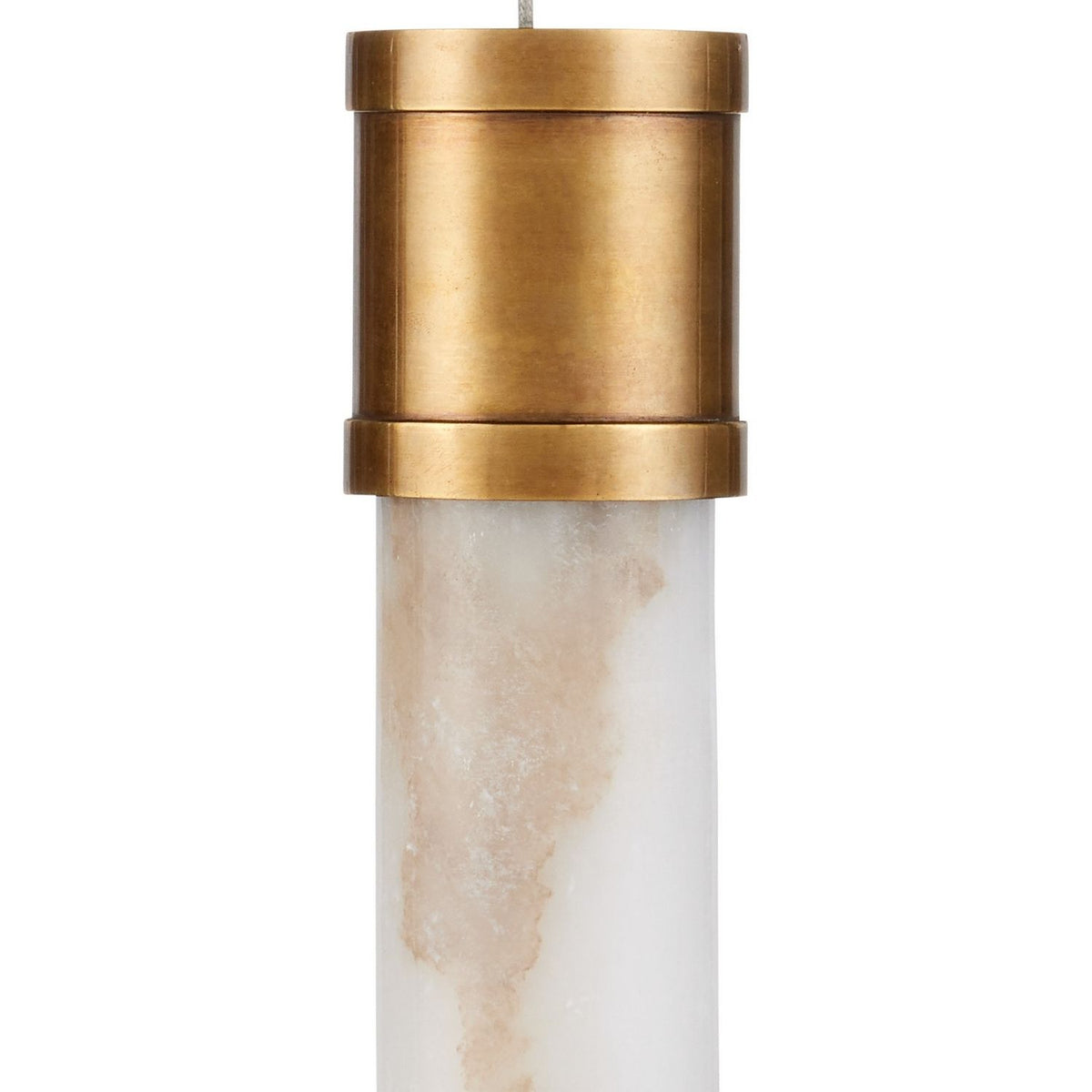 Currey and Company 9000-1384 Cannula Linear Multi-Drop Pendant in Vintage Brass/White/Silver