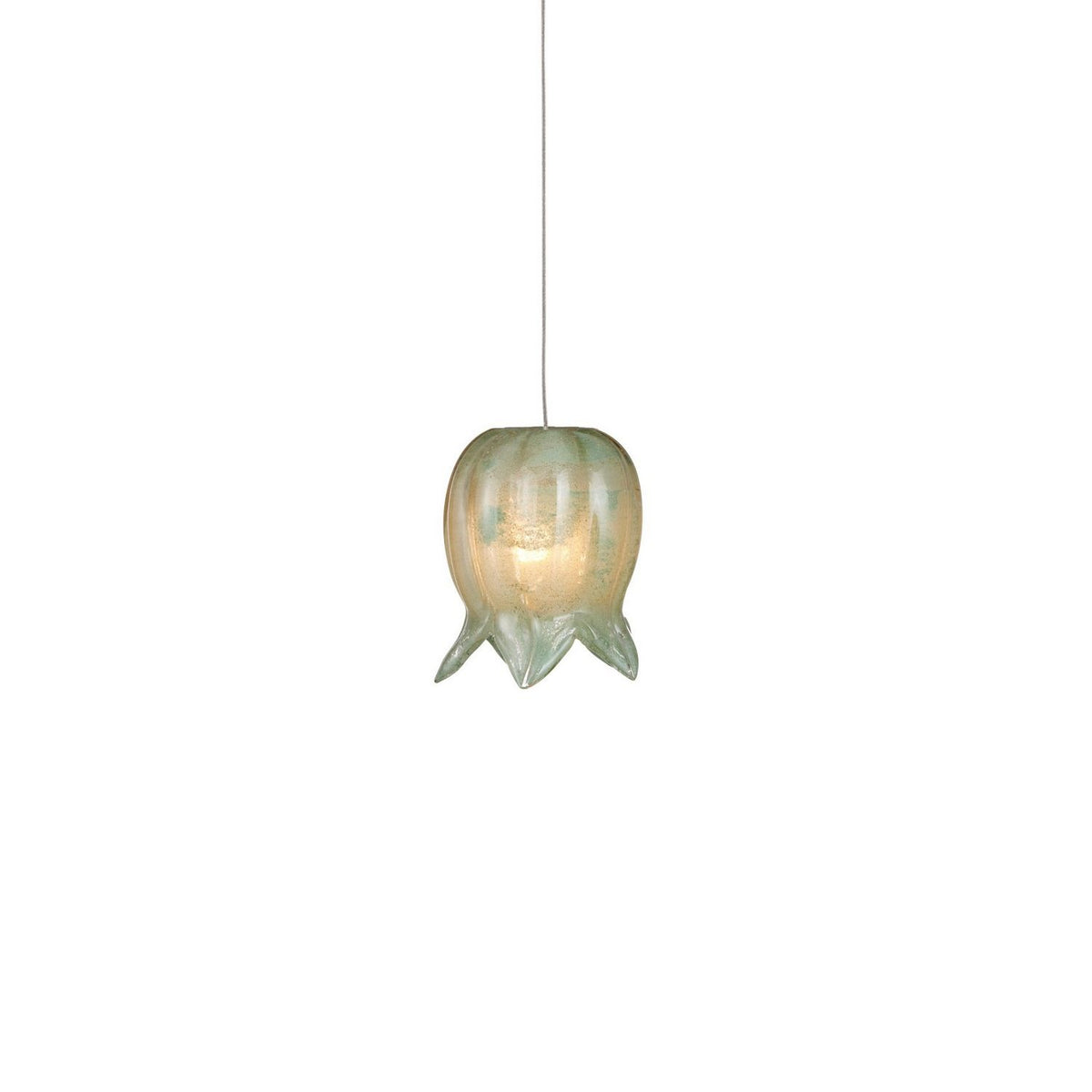 Currey and Company 9000-1395 Polpo Round Multi-Drop Pendant in Green/Silver