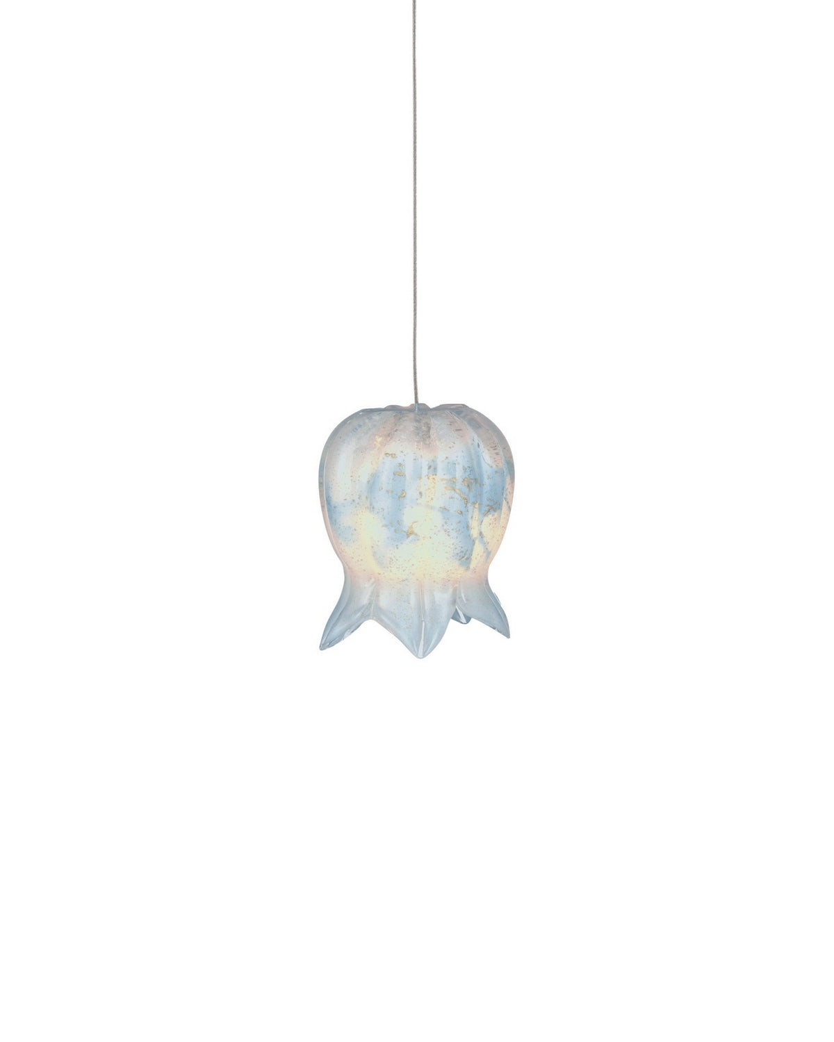 Currey and Company 9000-1411 Polpo Round Multi-Drop Pendant in Blue/Silver