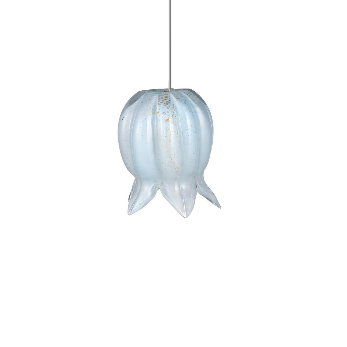 Currey and Company 9000-1415 Polpo Linear Multi-Drop Pendant in Blue/Silver