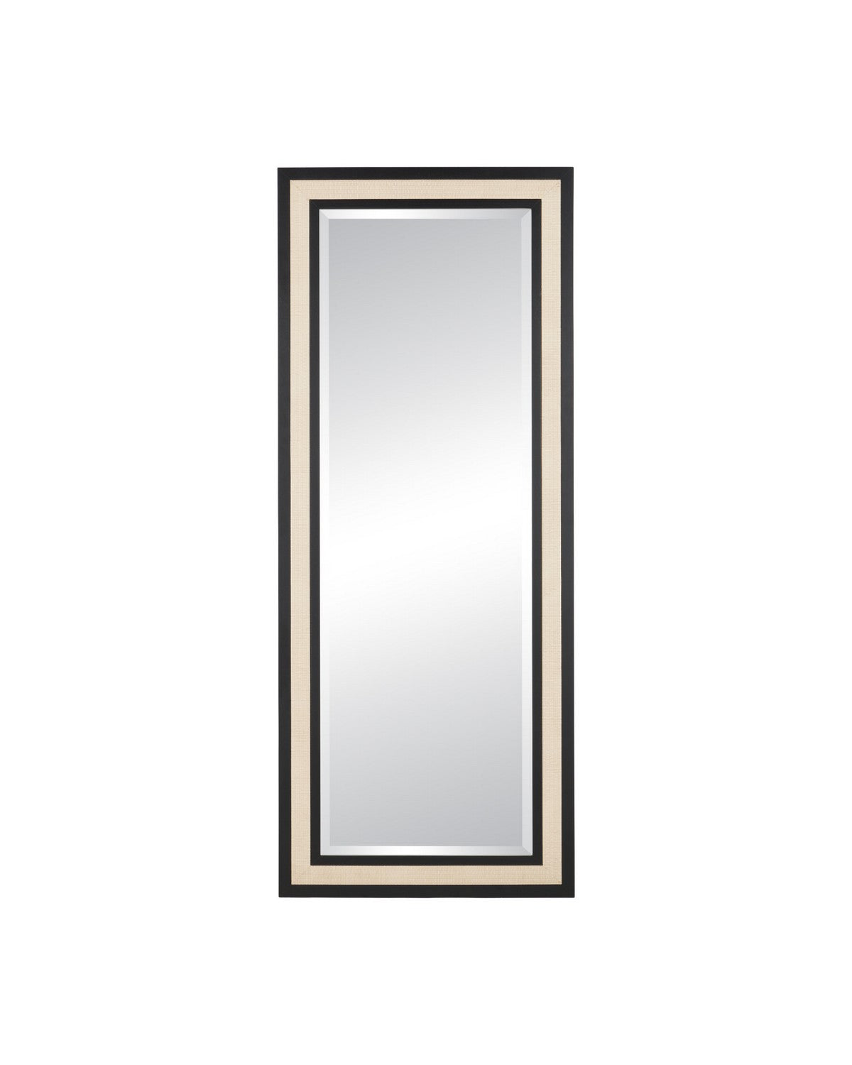 Currey and Company 1000-0188 Deanna Raffia Mirror in Ivory/Black