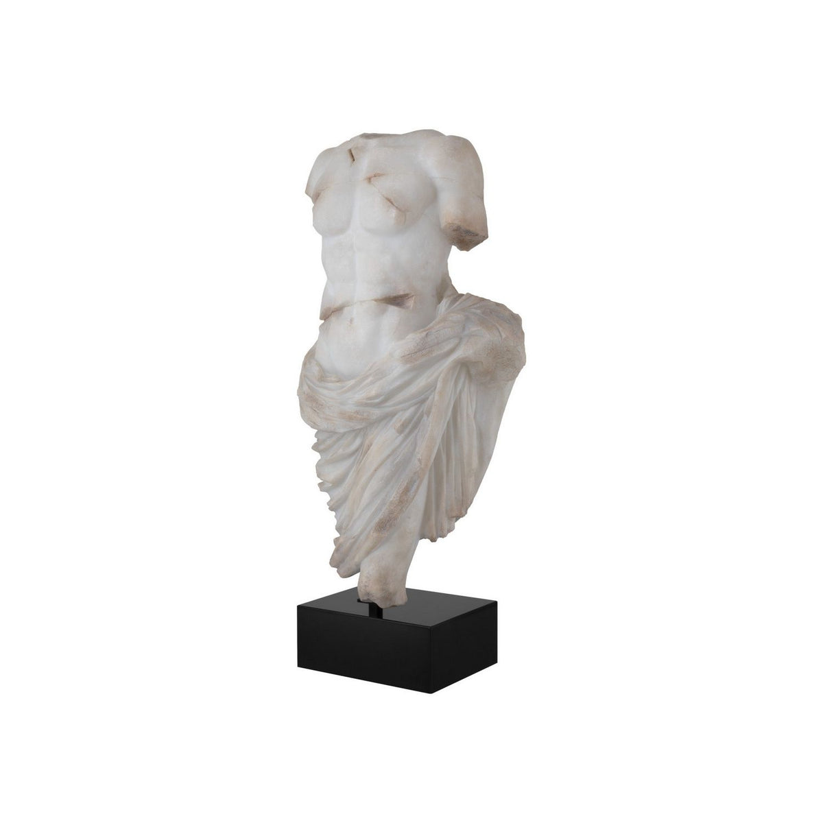 Currey and Company 1200-1085 Delos Torso on Metal Stand in Antique Off-White/Black