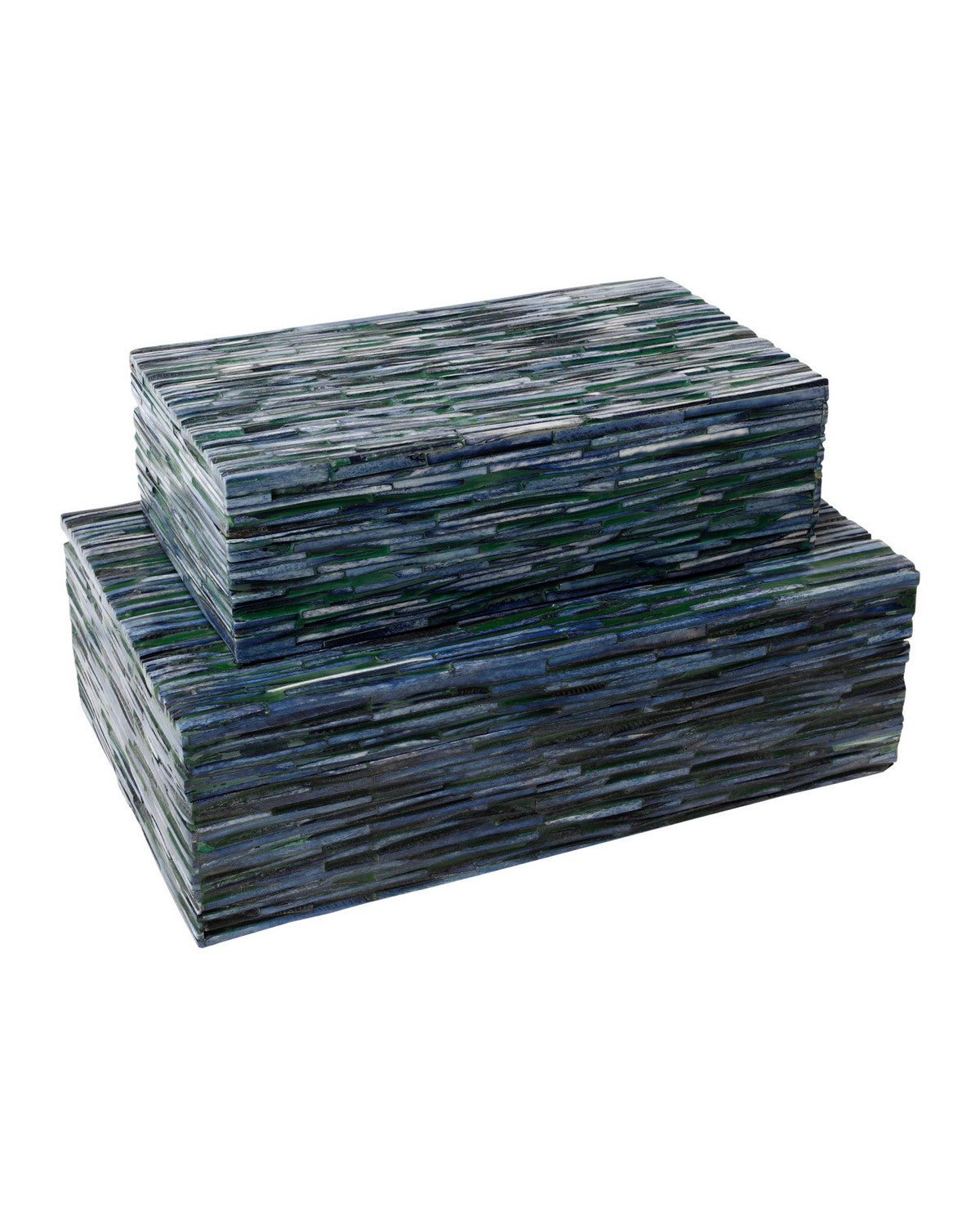 Currey and Company 1200-1121 Perseus Box Set of 2 in Green/Blue
