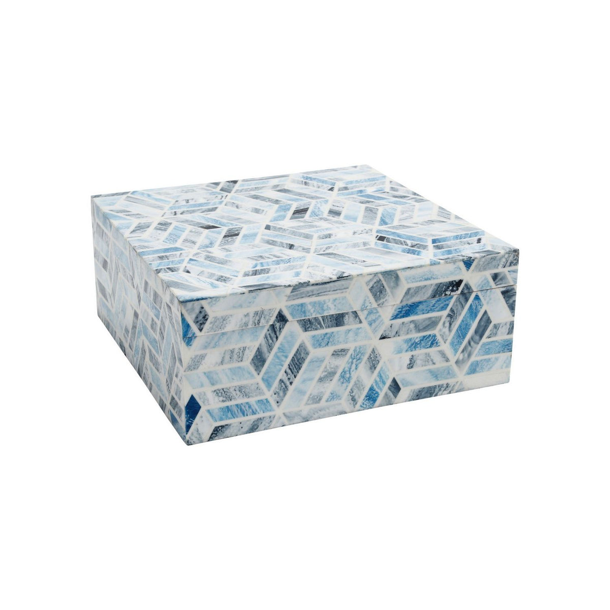 Currey and Company 1200-1137 Chance Box in Blue/Natural White