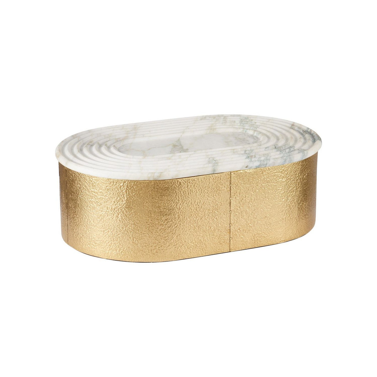 Currey and Company 1200-1144 Trove Oval Box in Natural/Brass
