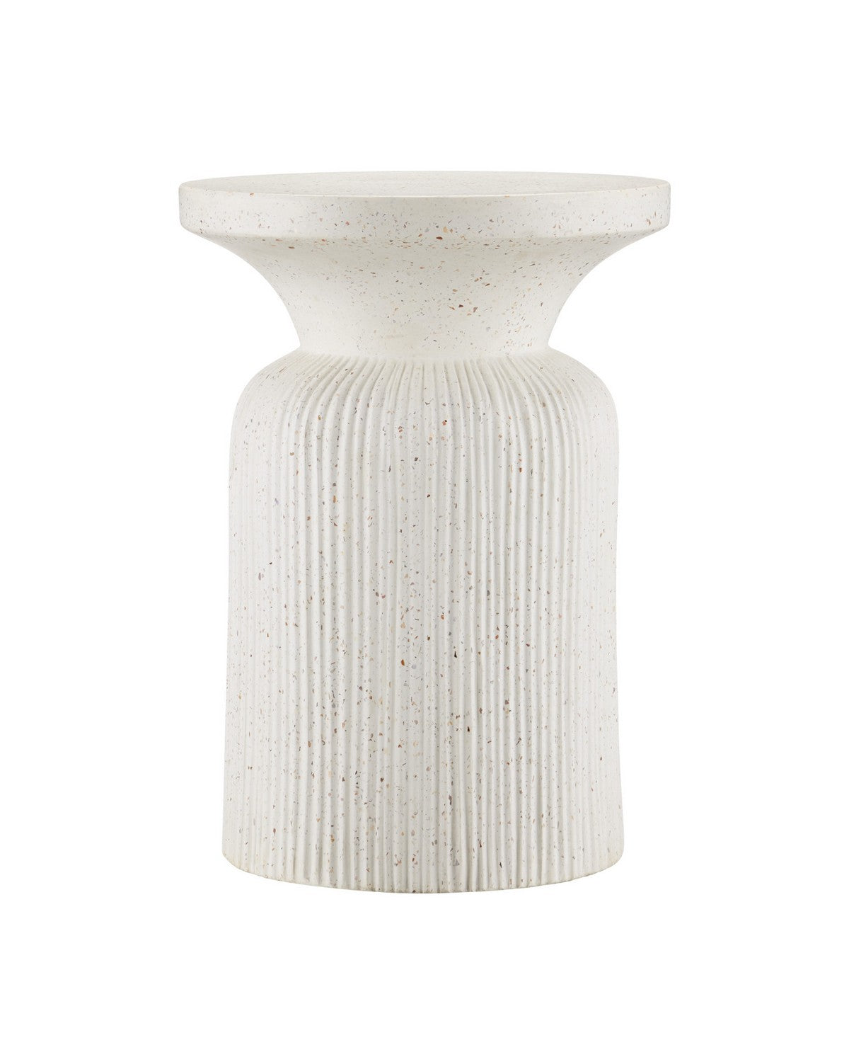 Currey and Company 2000-0054 Ridge Terrazzo Accent Table in Ivory Terrazzo