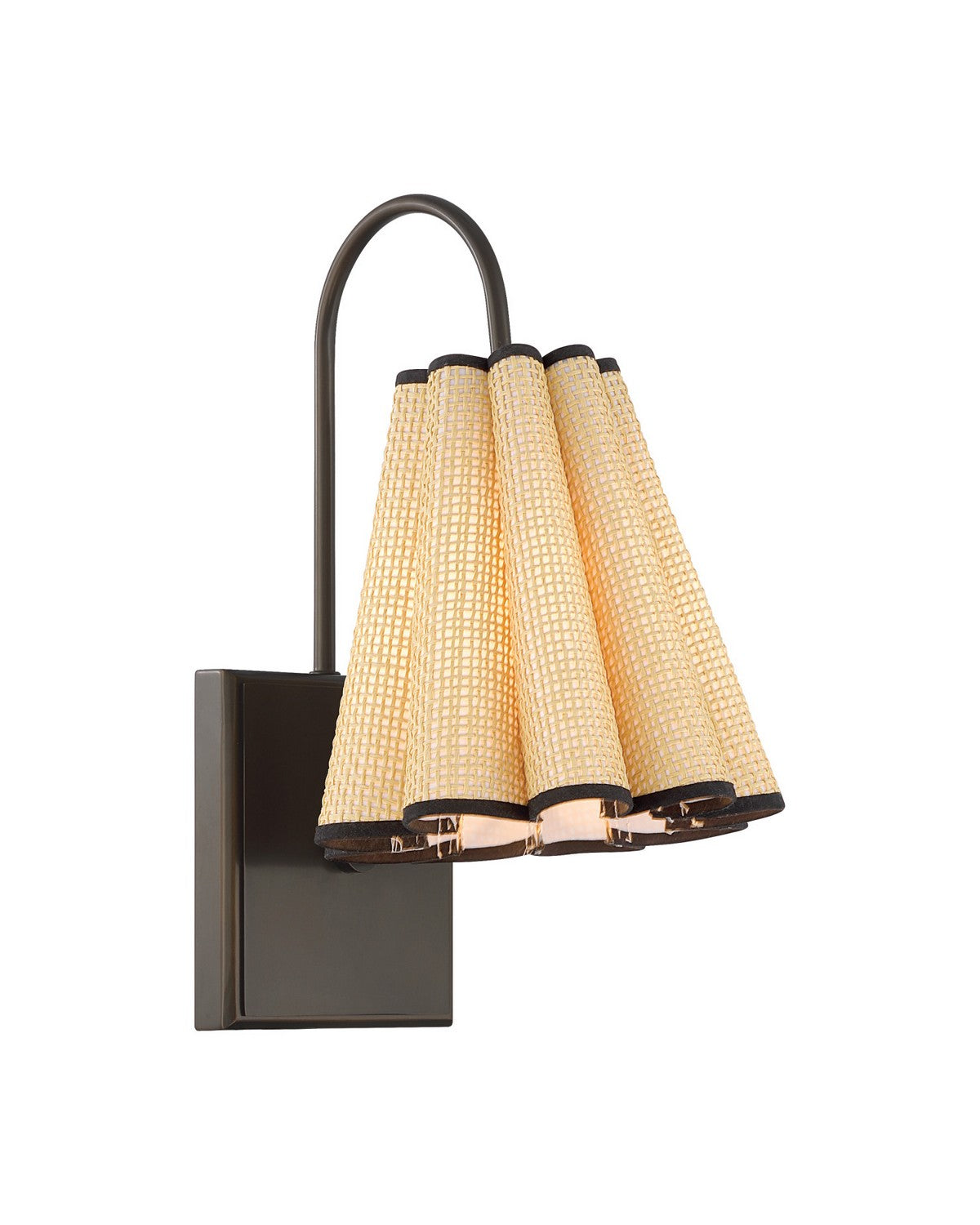 Currey and Company 5000-0314 Blithe Wall Sconce in Natural/Dark Bronze