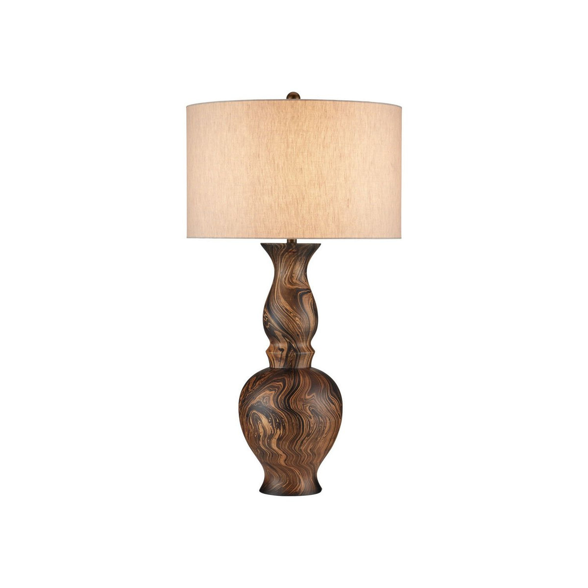 Currey and Company 6000-1088 Carterton Table Lamp in Marbleized Brown