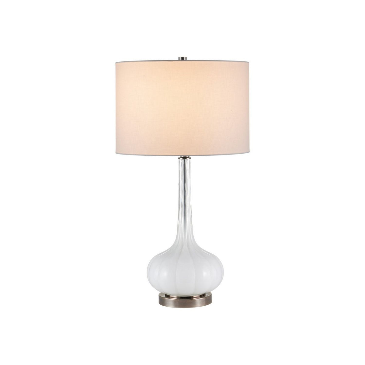 Currey and Company 6000-1120 Blanche Table Lamp in Milky White/Brushed Black Nickel