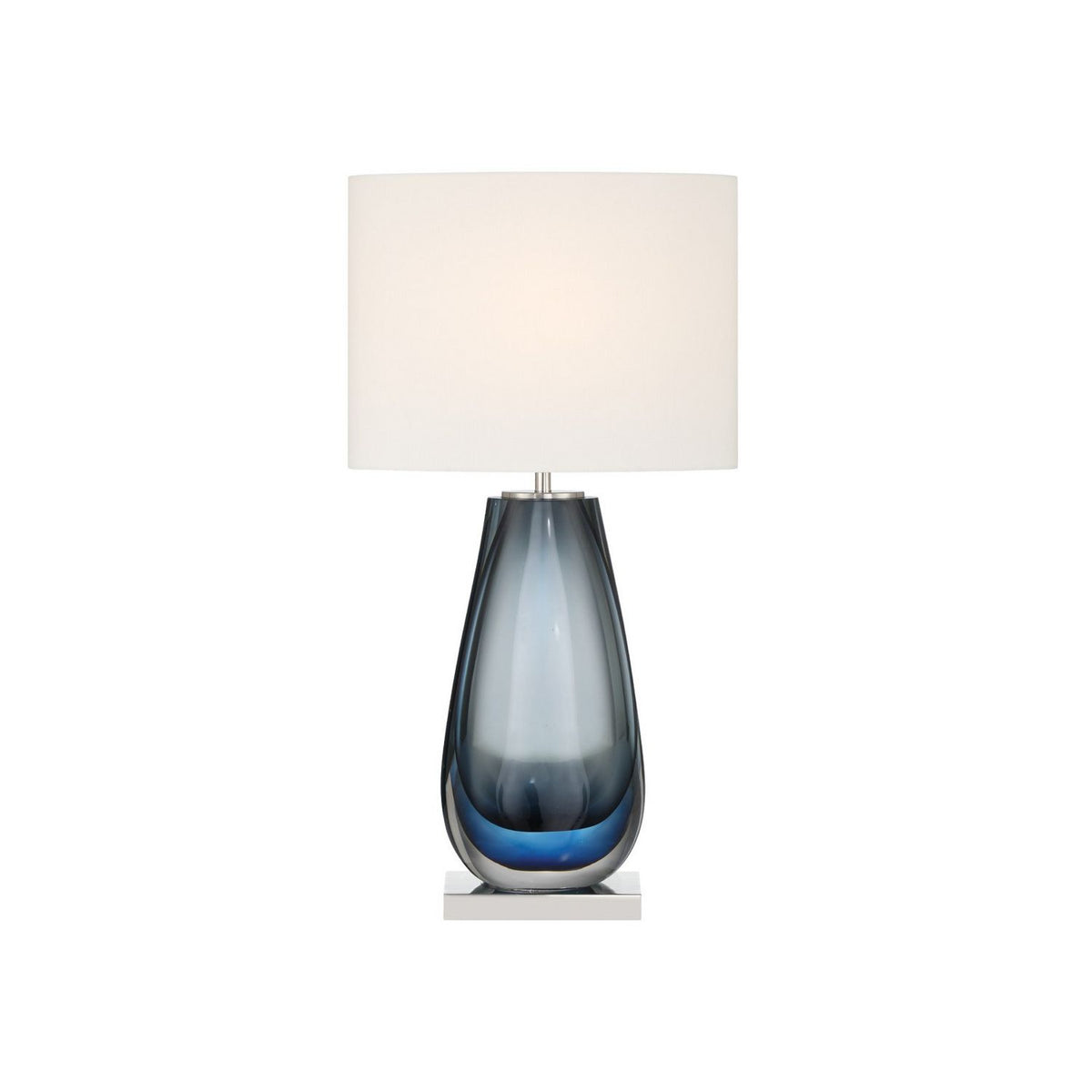 Currey and Company 6700-0024 Danza Cordless Table Lamp in Blue/Clear/Polished Nickel