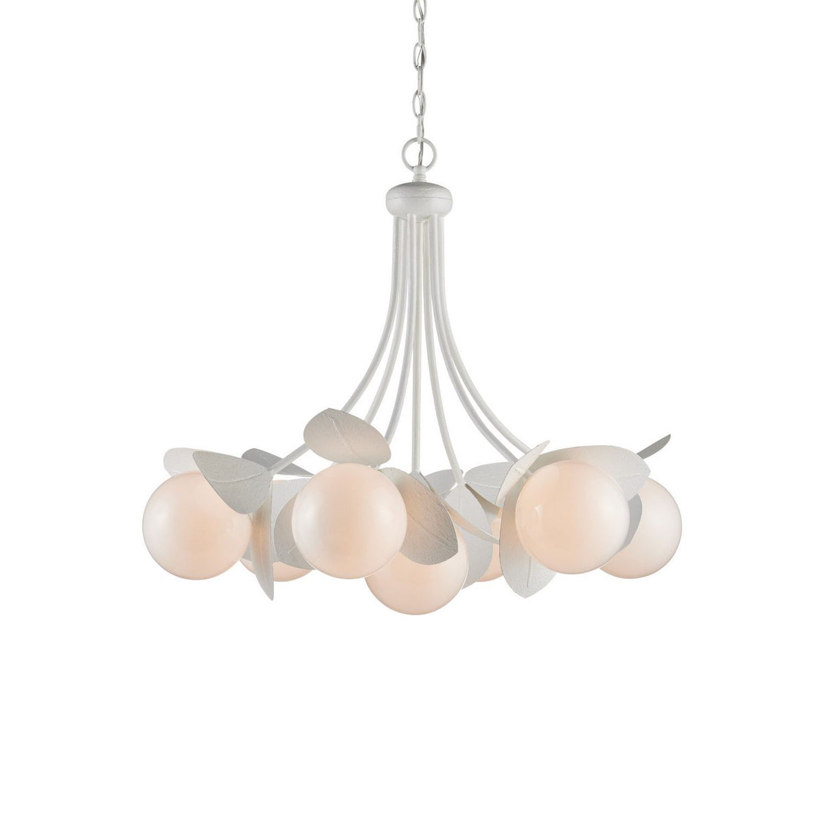 Currey and Company 9000-1465 Effloresce Chandelier in Gesso White/White