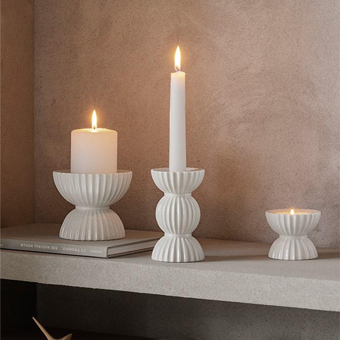 Lyngby Porcelæn 201466 Tura Candle Holder in White