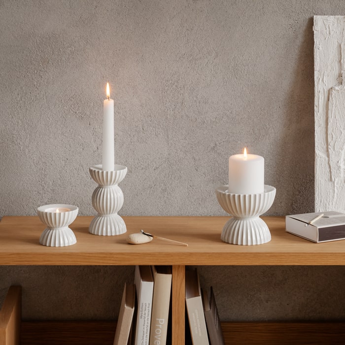 Lyngby Porcelæn 201466 Tura Candle Holder in White
