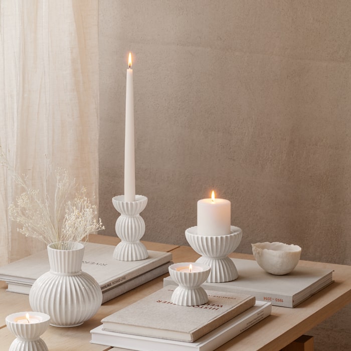 Lyngby Porcelæn 201464 Tura Candle Holder in White