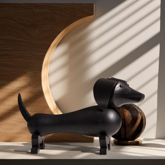 Kay Bojesen 39536 Dog Wooden Figurine in Dark Stained Oak
