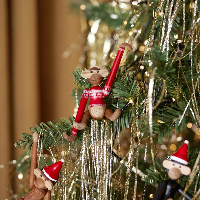 Kay Bojesen 39571 Christmas Jumper Monkey Wooden Figurine in Teak/Limba
