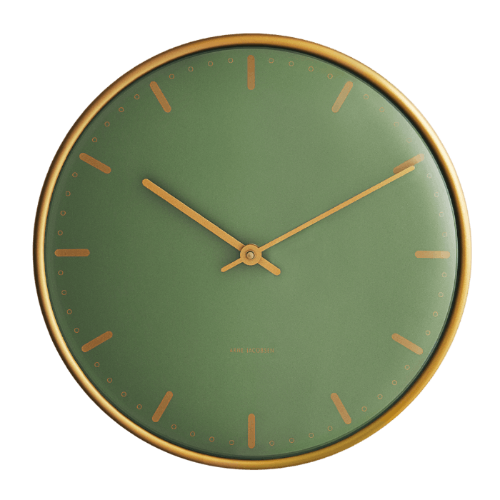 Arne Jacobsen Clocks 43484 City Hall Wall Clock in Green
