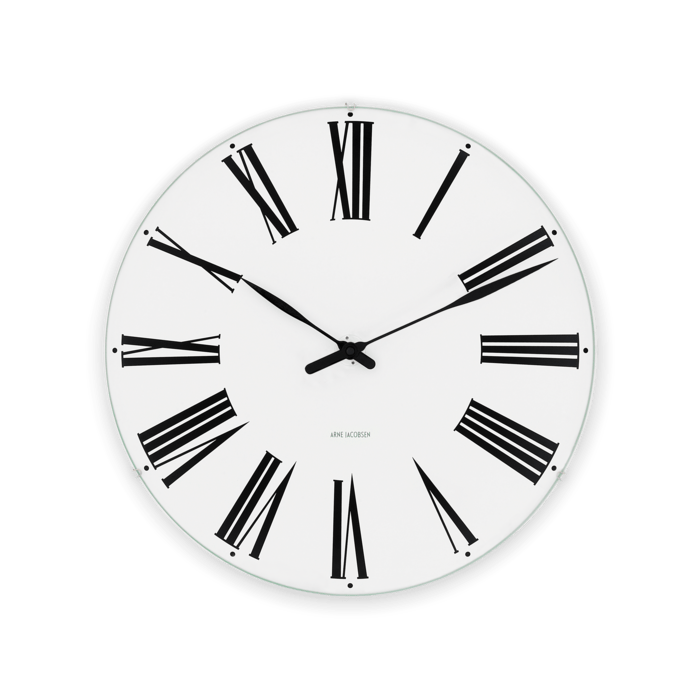 Arne Jacobsen Clocks 43632 Roman Wall Clock in White/Black