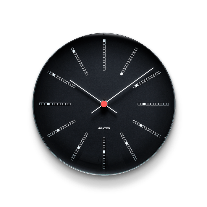 Arne Jacobsen Clocks 43636 Bankers Wall Clock in Black