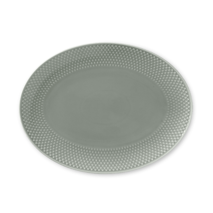 Lyngby Porcelæn 201870 Rhombe Earth Oval Serving Dish in Moss