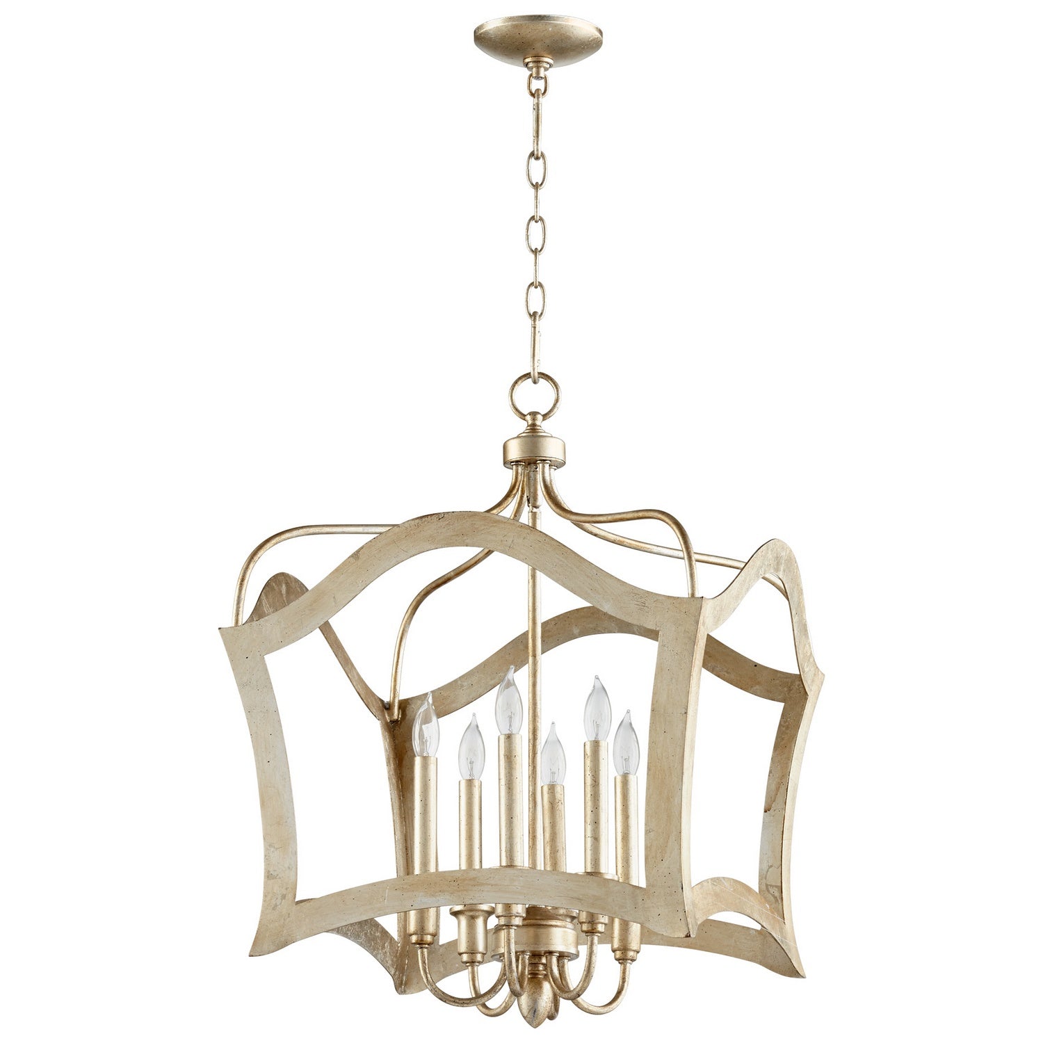 Cyan Canada - 06581 - Six Light Pendant - Milan - Aged Silver Leaf