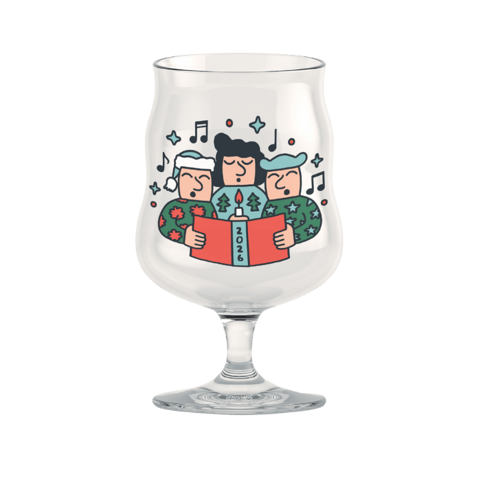 Holmegaard 4300548 Mikkeller Universal Beer Christmas Glass 2026 in Clear with Decoration