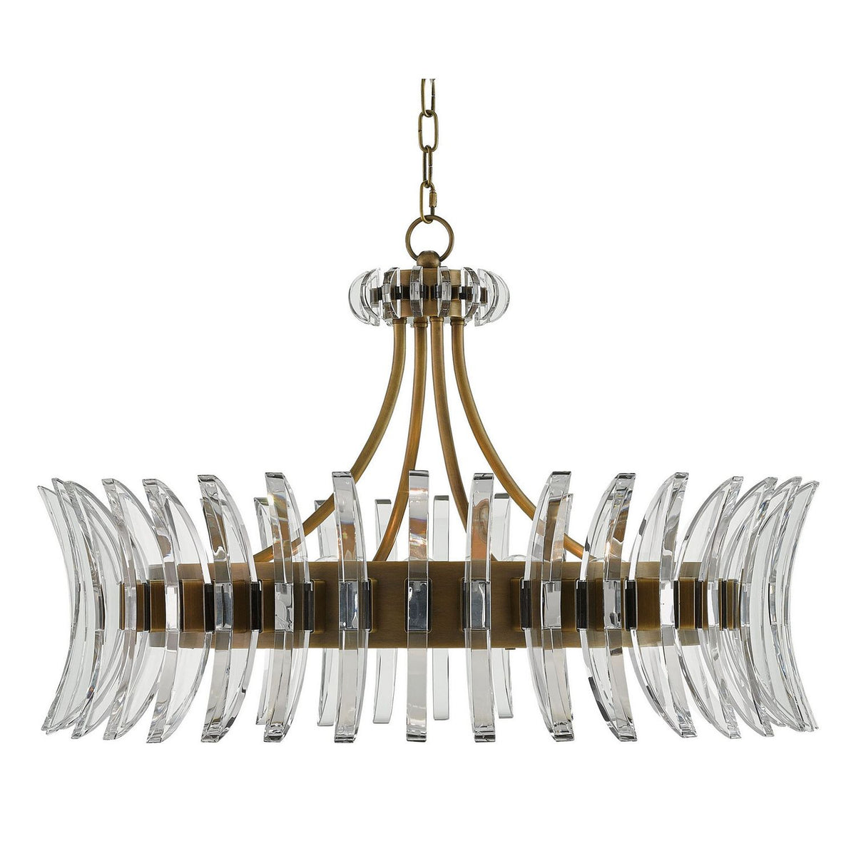 Currey and Company 9000-0014 Coquette Chandelier in Clear/Antique Brass