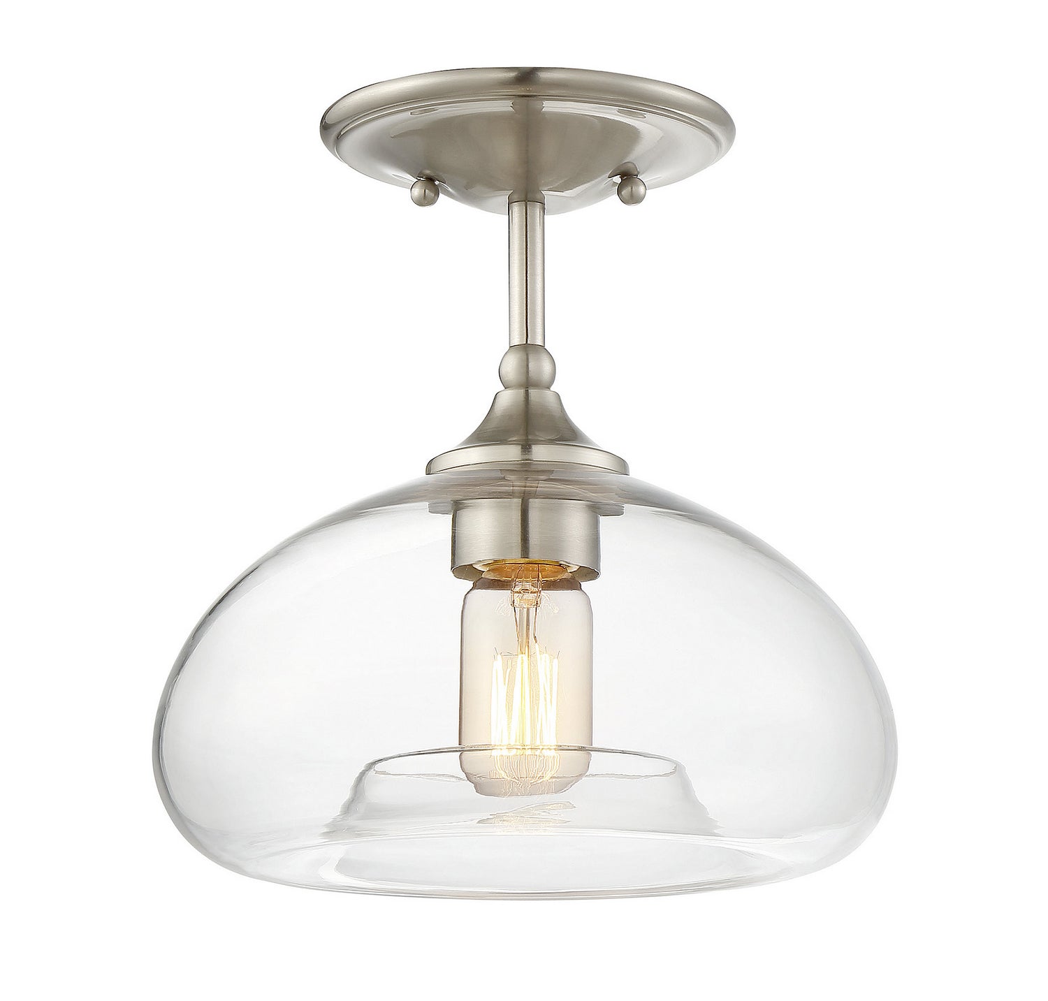 Meridian M60017BN One Light Semi-Flush Mount in Brushed Nickel