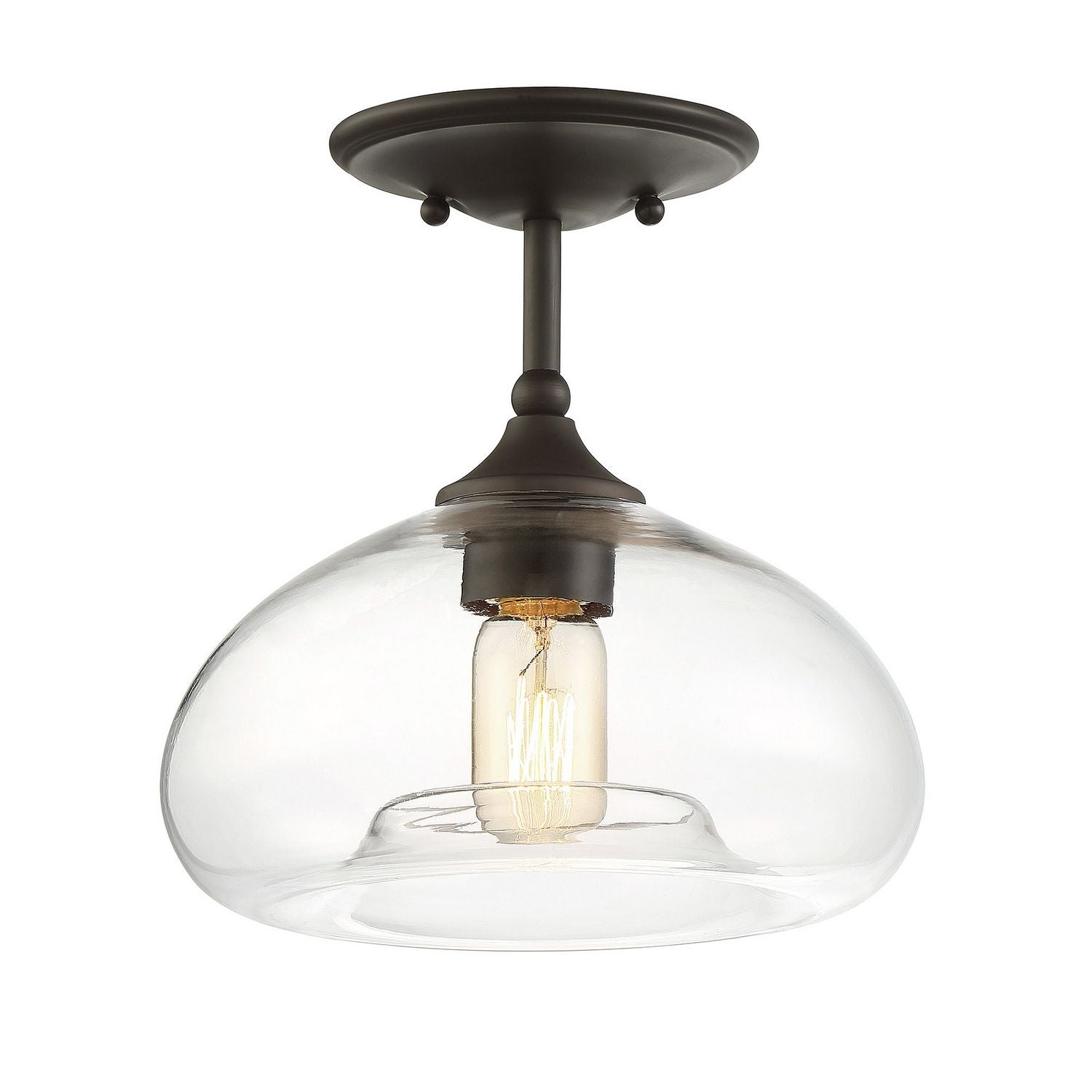 Meridian M60017ORB One Light Semi-Flush Mount in Oil Rubbed Bronze