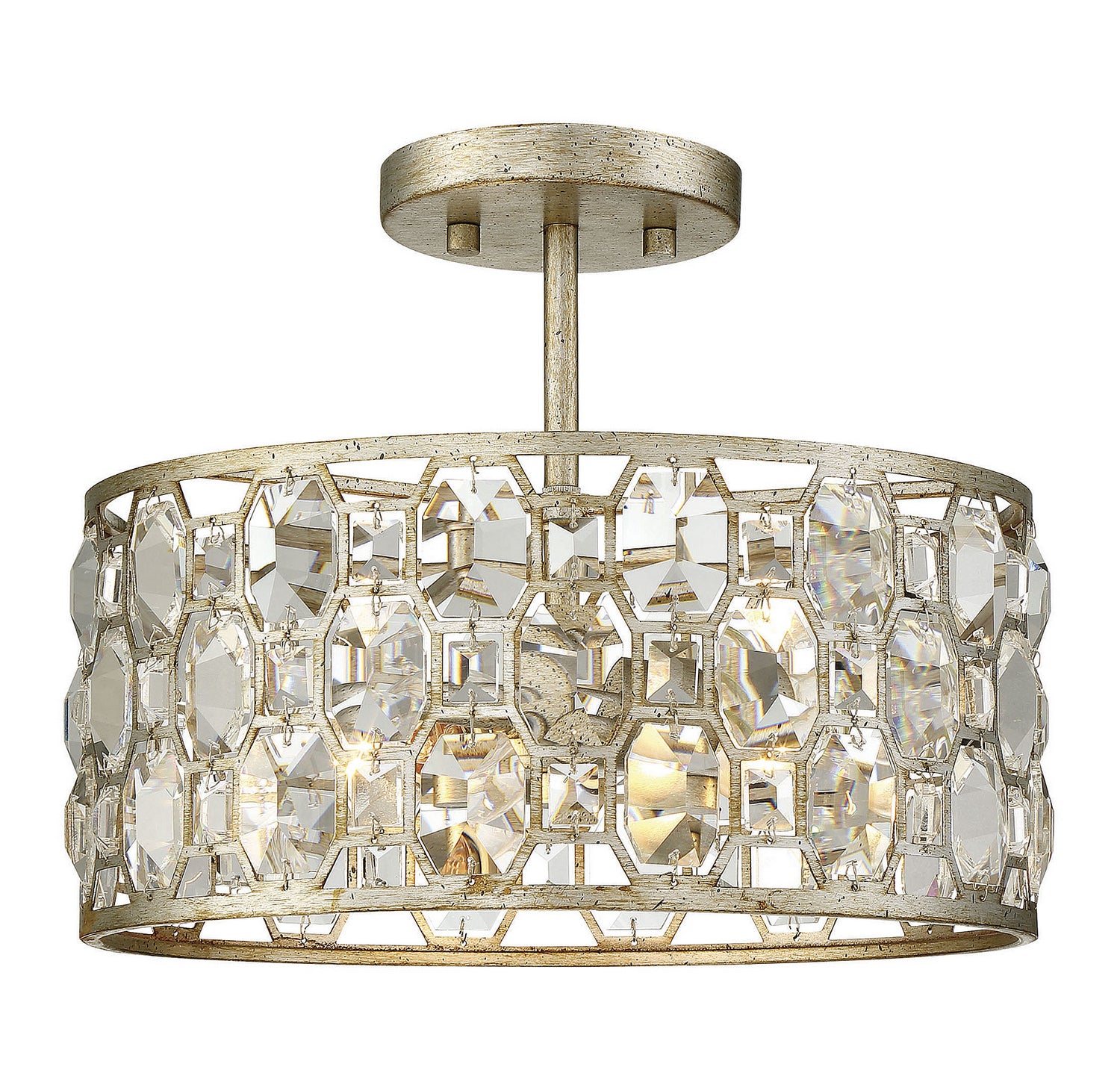 Meridian M60033SG Two Light Flush Mount in Silver Gold