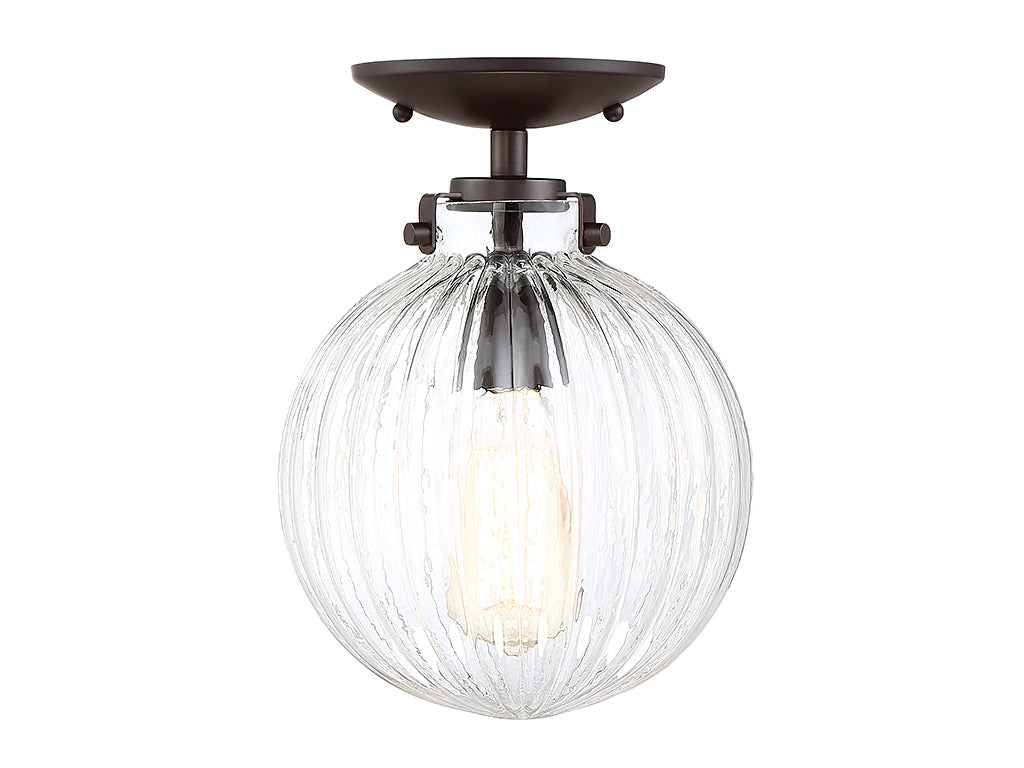 Meridian M60056ORB One Light Semi-Flush Mount in Oil Rubbed Bronze