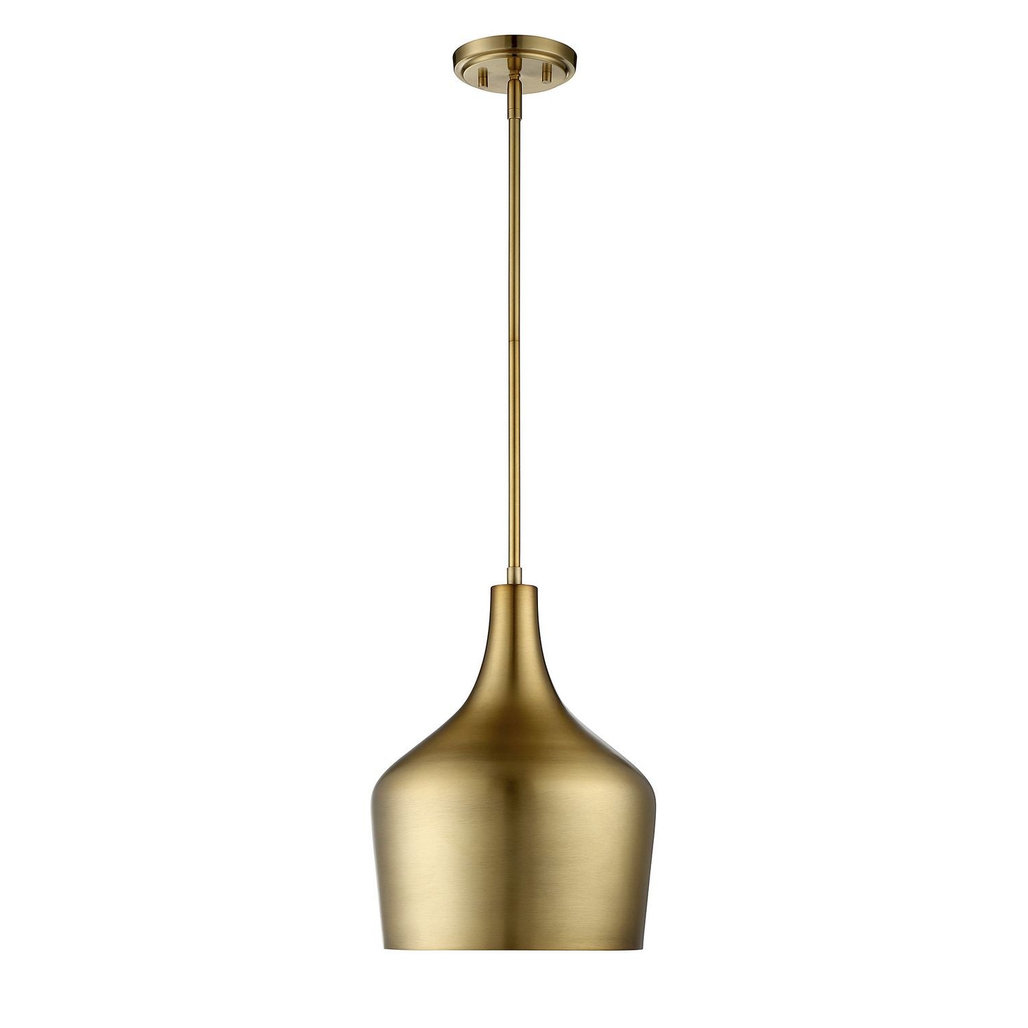 Meridian M70020NB One Light Pendant in Natural Brass