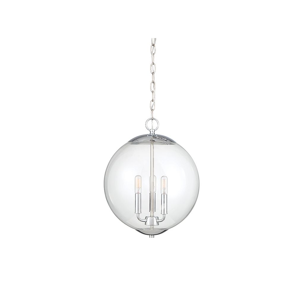 Meridian M70060CH Three Light Pendant in Chrome
