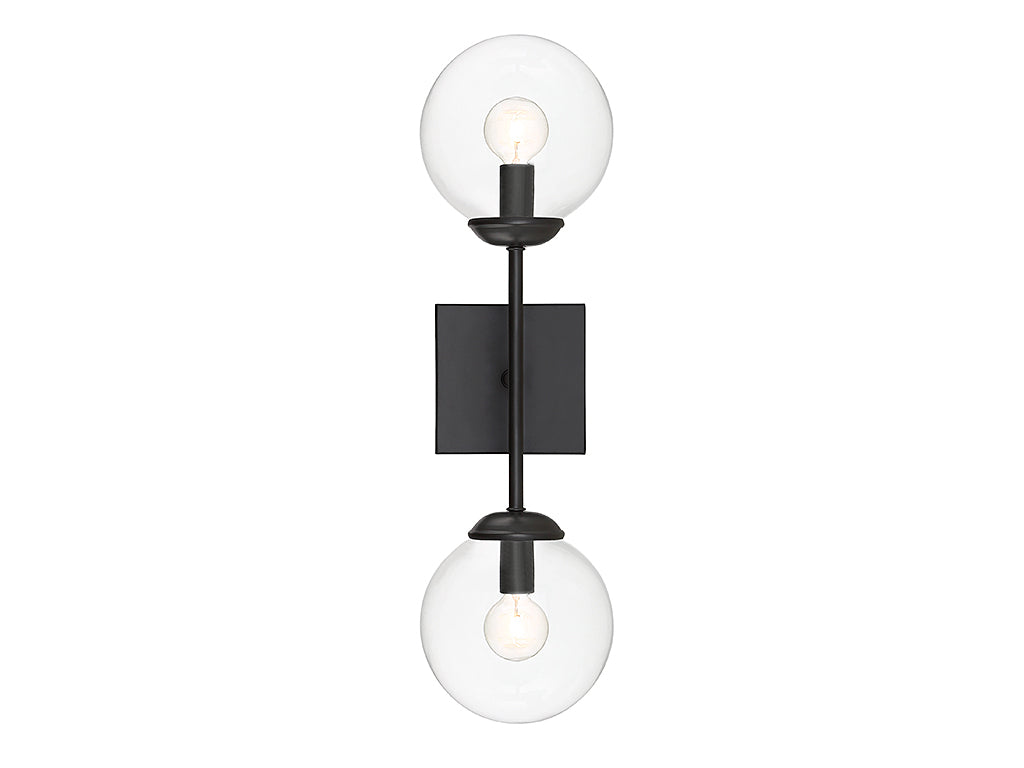 Meridian M90001-BK Two Light Wall Sconce in Black