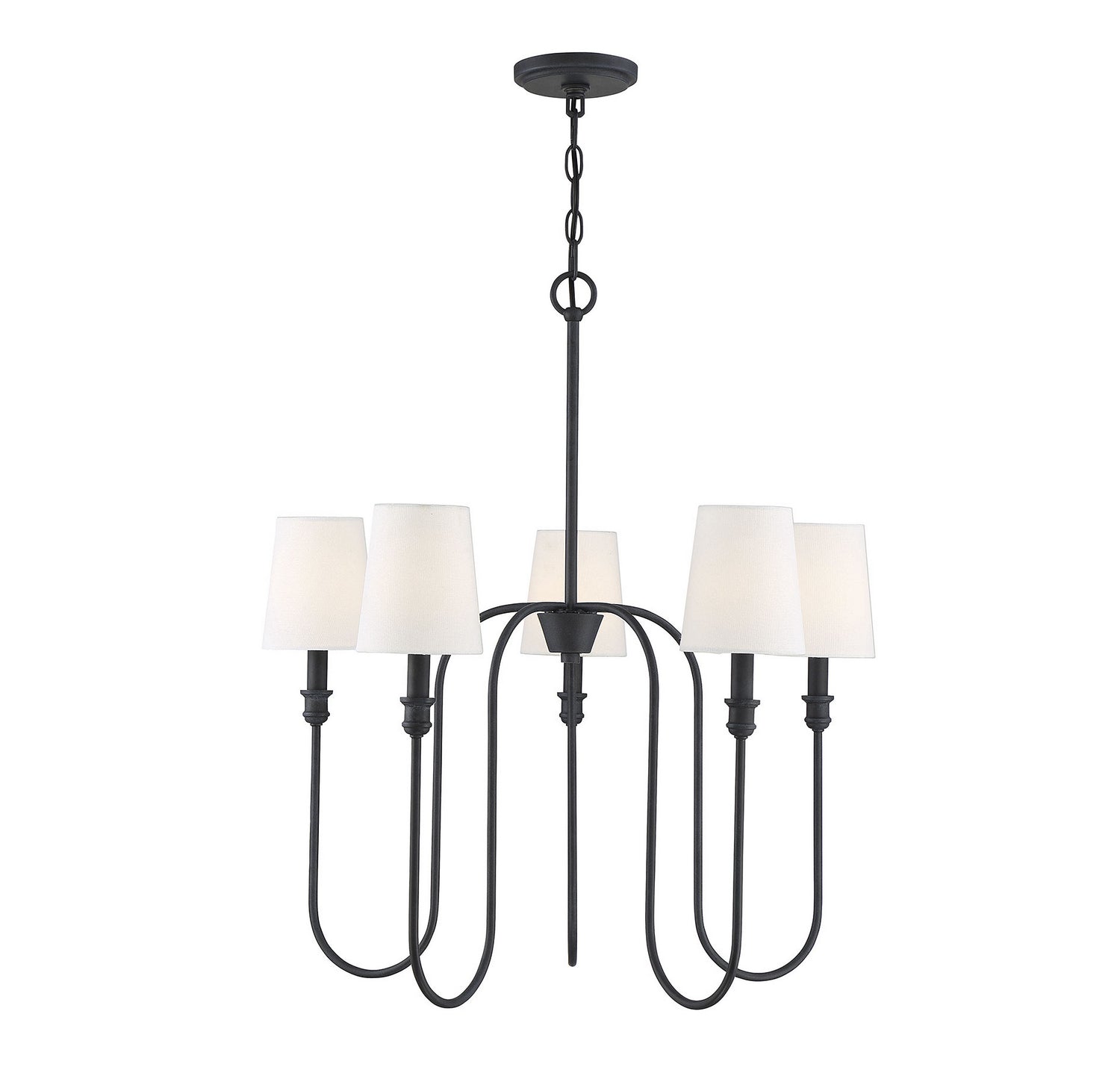 Meridian M10077AI Five Light Chandelier in Aged Iron